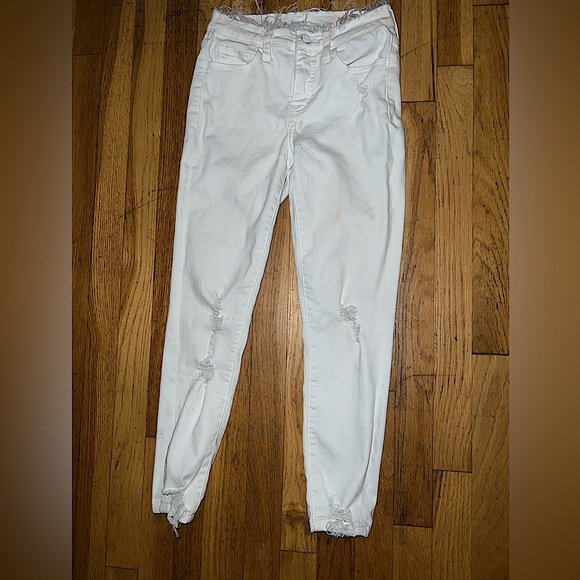 Skinny Ripped White Jeans - Picture 1 of 4